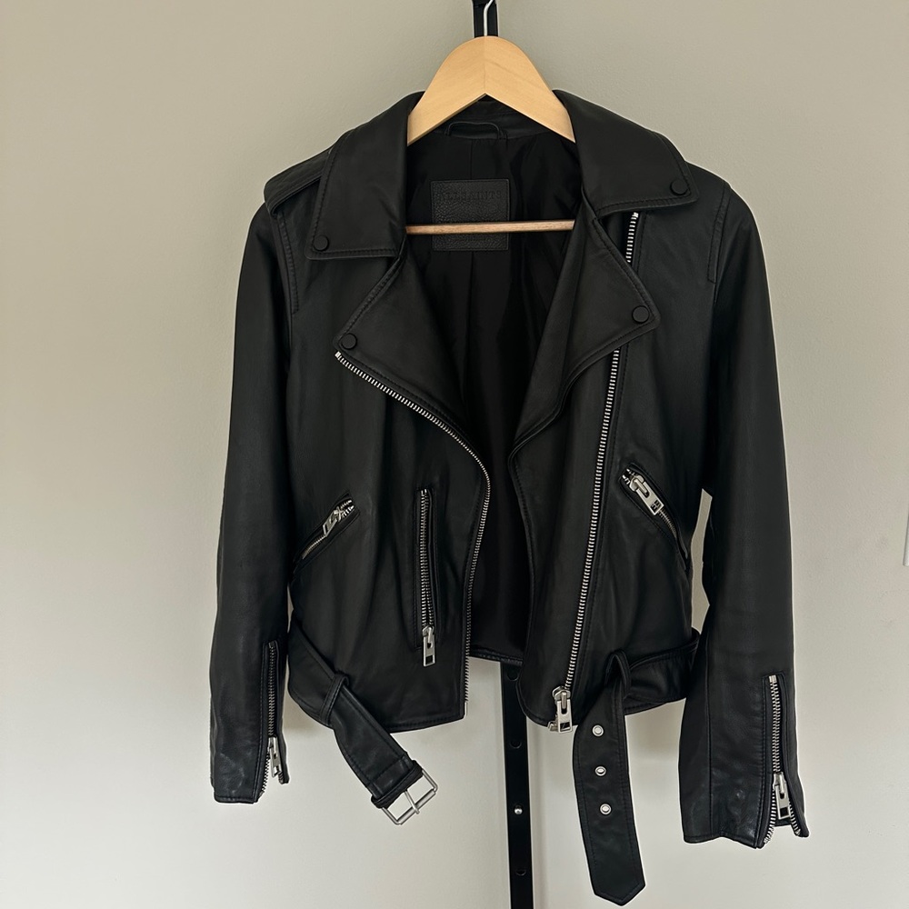 All Saints Balfern  black leather jacket
